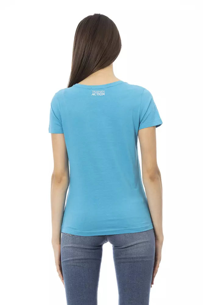 T-shirt Trussardi Action en coton bleu clair pour femme