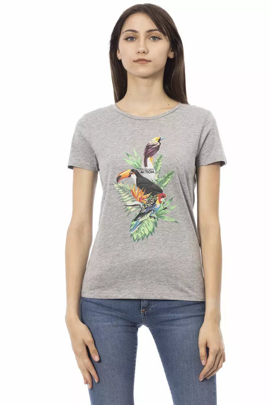 T-shirt Trussardi Action en coton gris pour femme