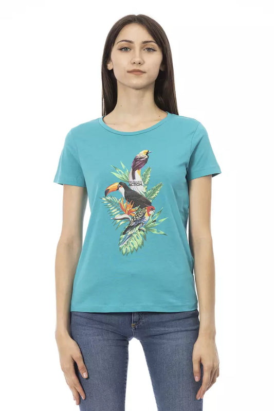 T-shirt Trussardi Action en coton bleu clair pour femme