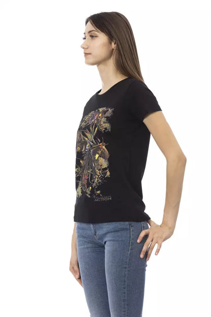 T-shirt Trussardi Action en coton noir pour femme