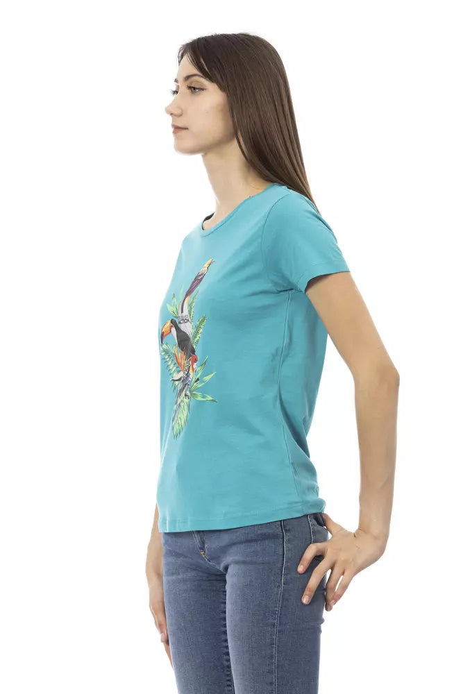 T-shirt Trussardi Action en coton bleu clair pour femme