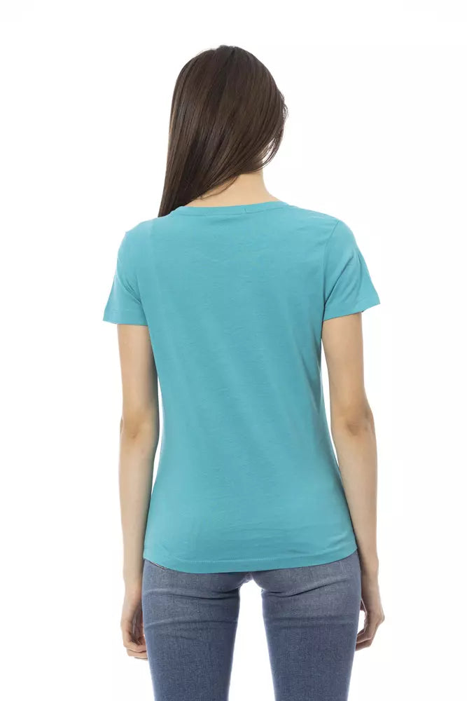 T-shirt Trussardi Action en coton bleu clair pour femme