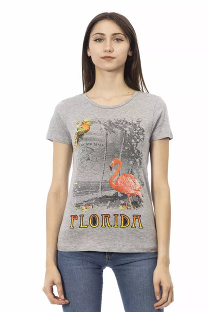 T-shirt Trussardi Action en coton gris pour femme