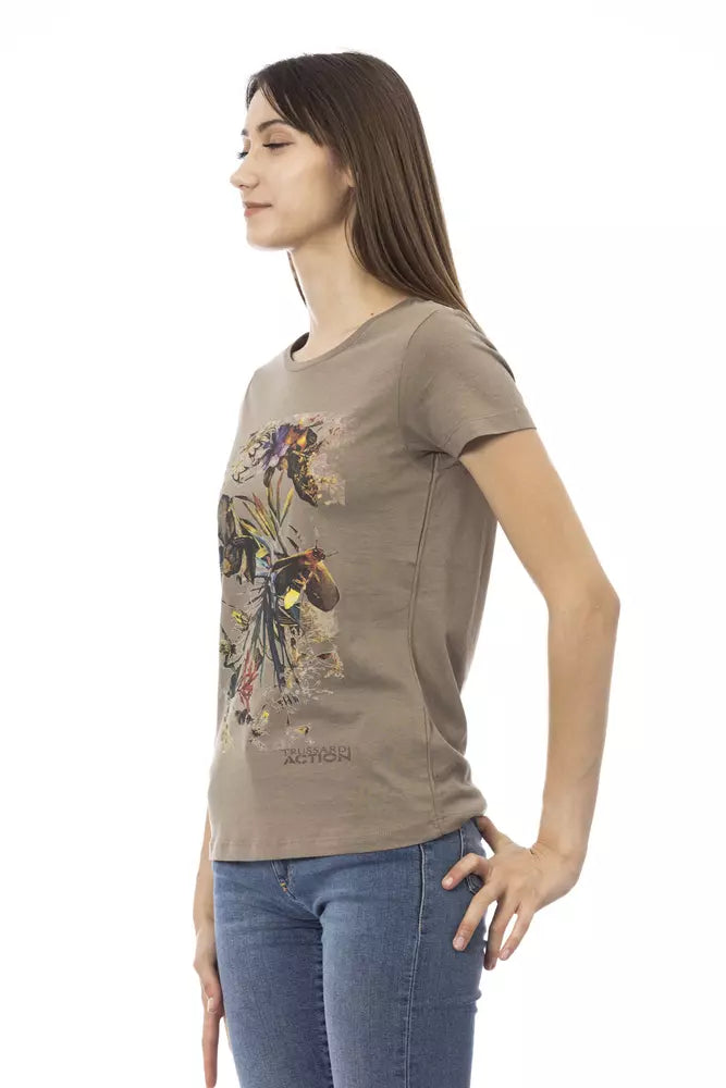 T-shirt Trussardi Action en coton marron pour femme