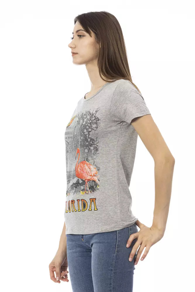 T-shirt Trussardi Action en coton gris pour femme