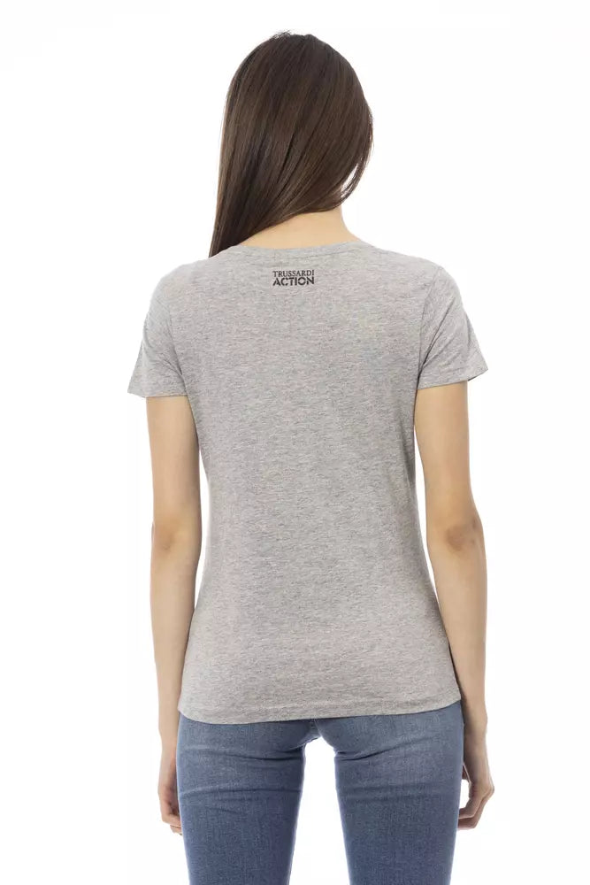 T-shirt Trussardi Action en coton gris pour femme