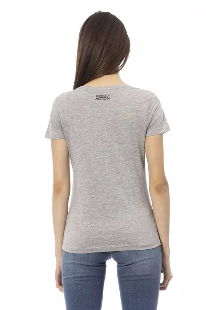 T-shirt Trussardi Action en coton gris pour femme