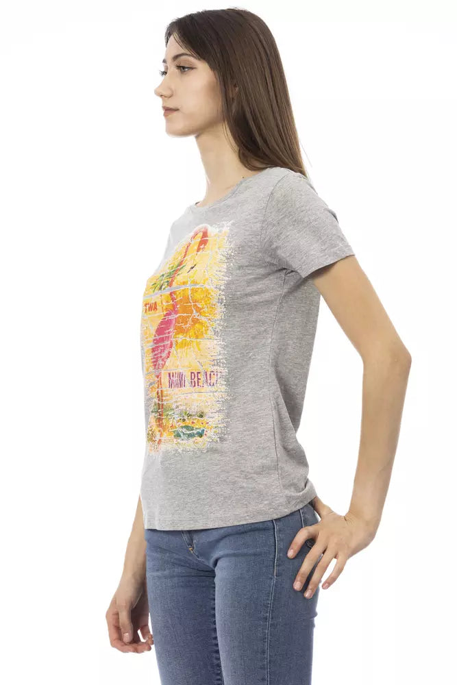 T-shirt Trussardi Action en coton gris pour femme