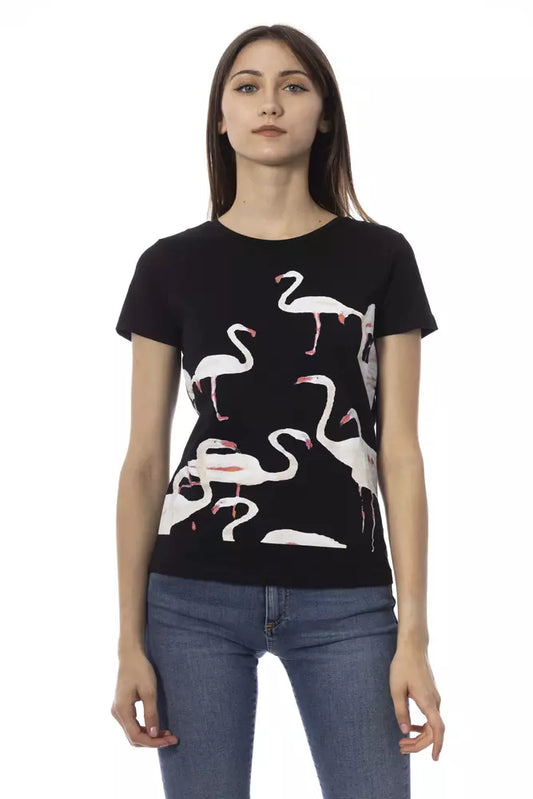 Trussardi Action Chic Black Short Sleeve Round Neck Tee by Trussardi Action