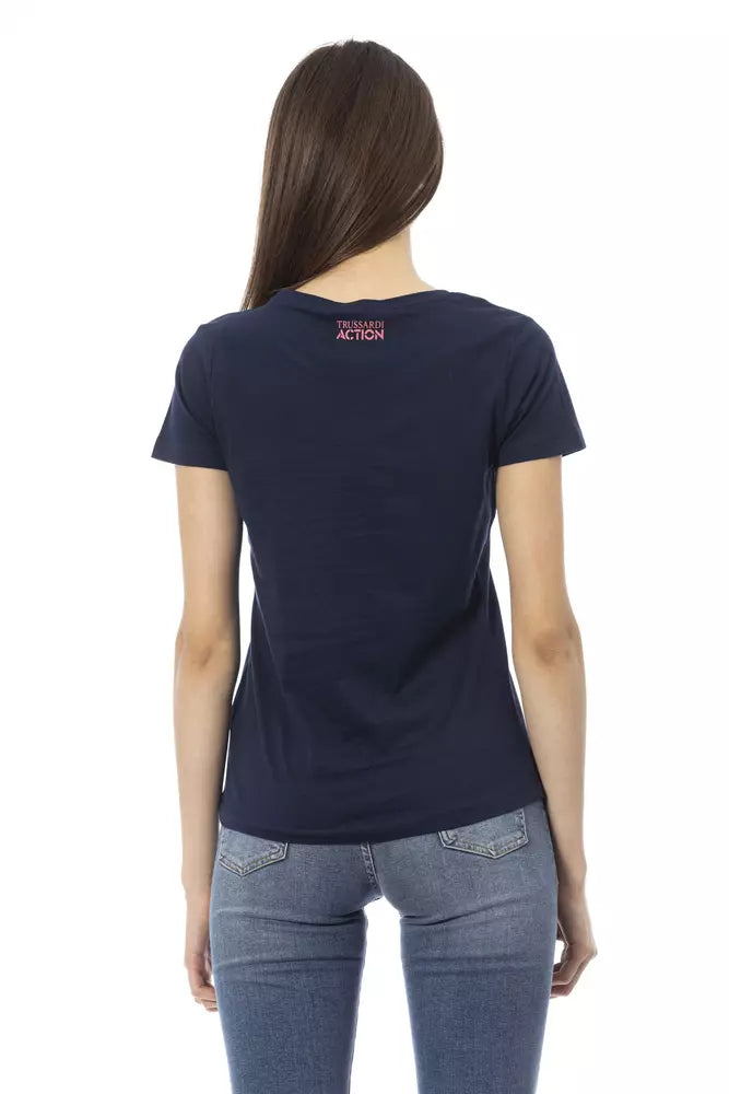 T-shirt Trussardi Action en coton bleu pour femme