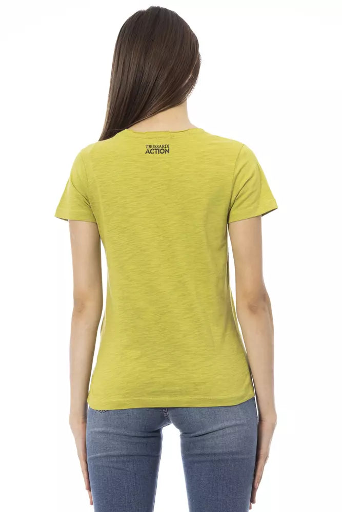 T-shirt Trussardi Action en coton vert pour femme
