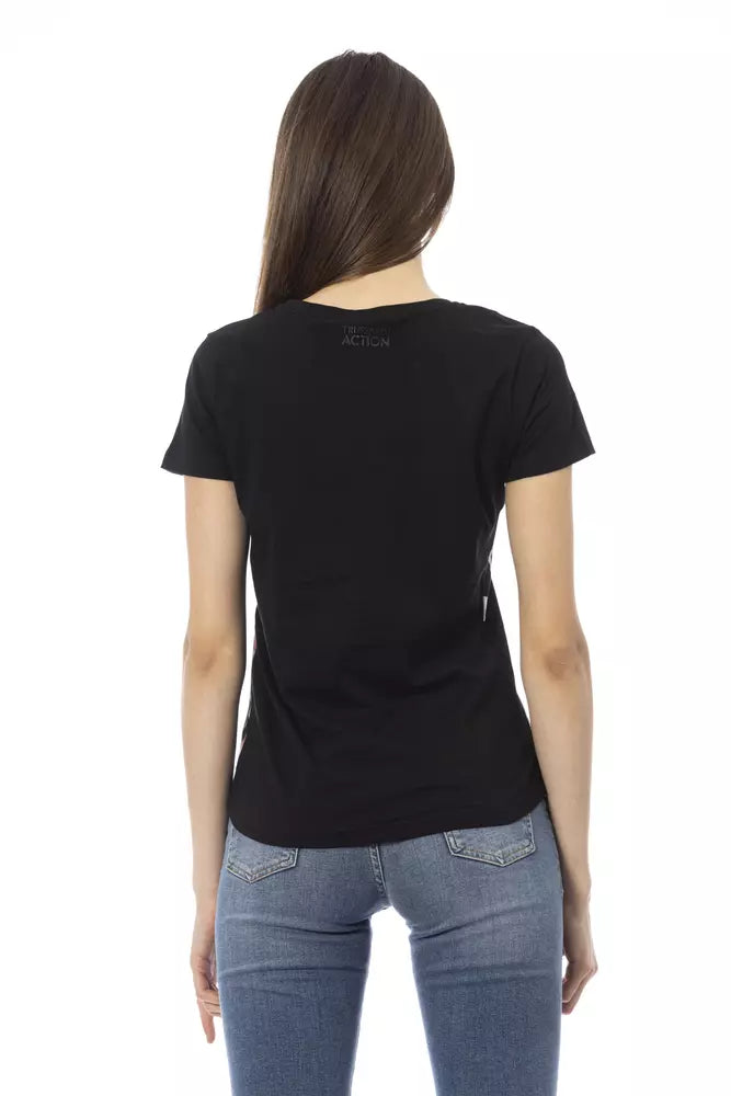 Trussardi Action Chic Black Short Sleeve Round Neck Tee by Trussardi Action