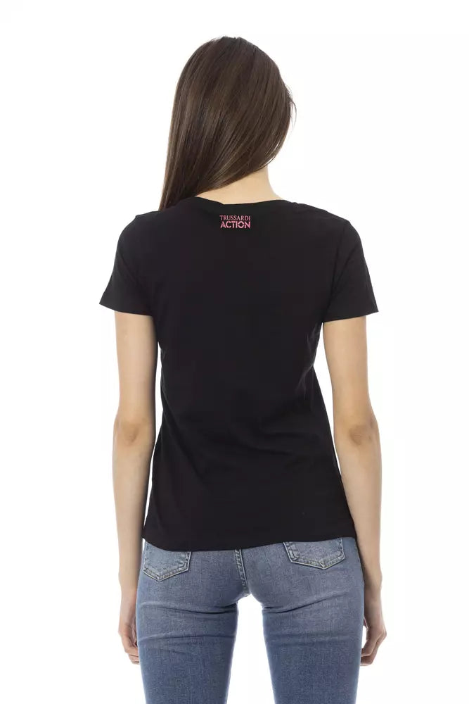 T-shirt Trussardi Action en coton noir pour femme
