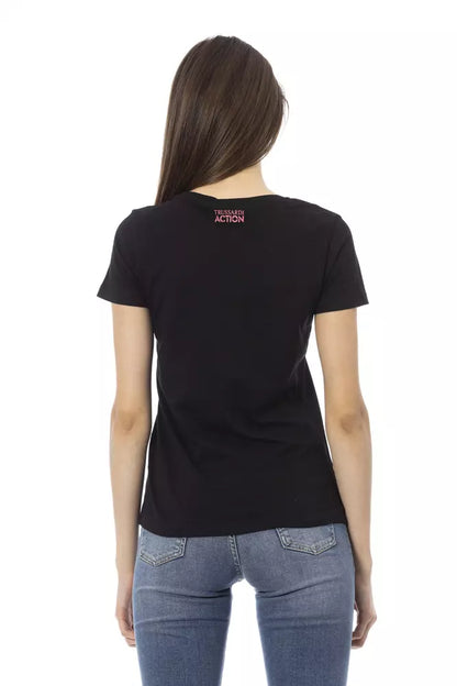 T-shirt Trussardi Action en coton noir pour femme