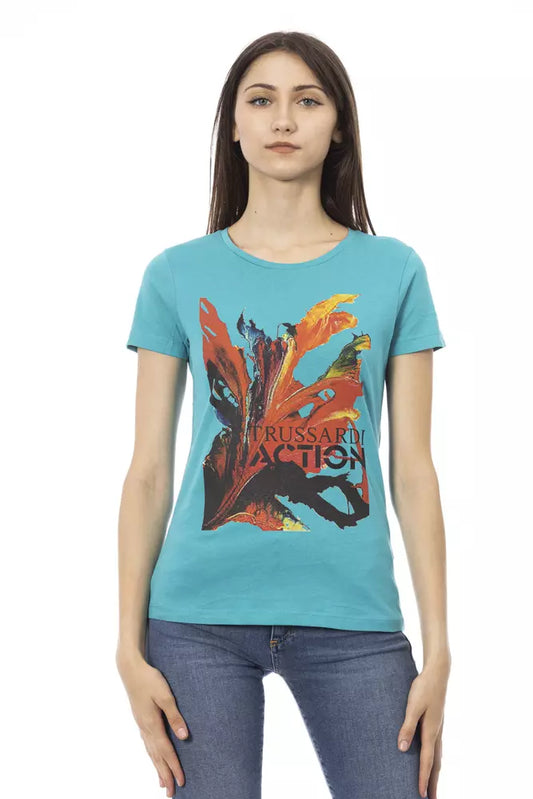 T-shirt Trussardi Action en coton bleu clair pour femme