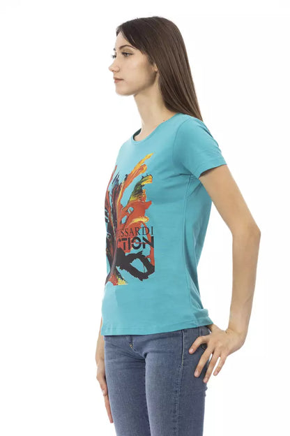 T-shirt Trussardi Action en coton bleu clair pour femme