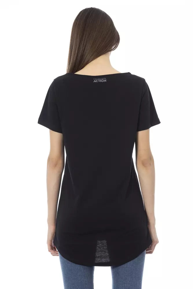 T-shirt Trussardi Action en coton noir pour femme