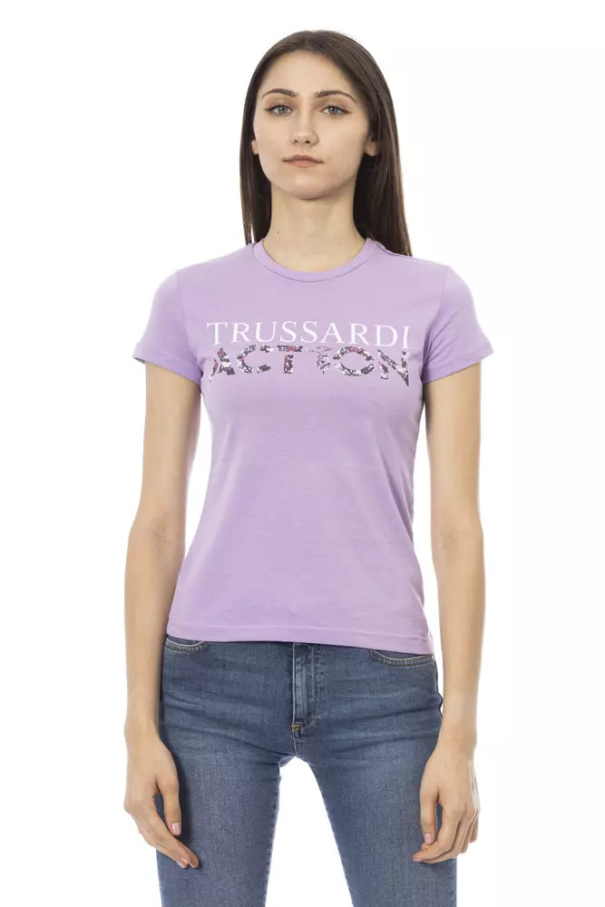 T-shirt Trussardi Action en coton violet pour femme