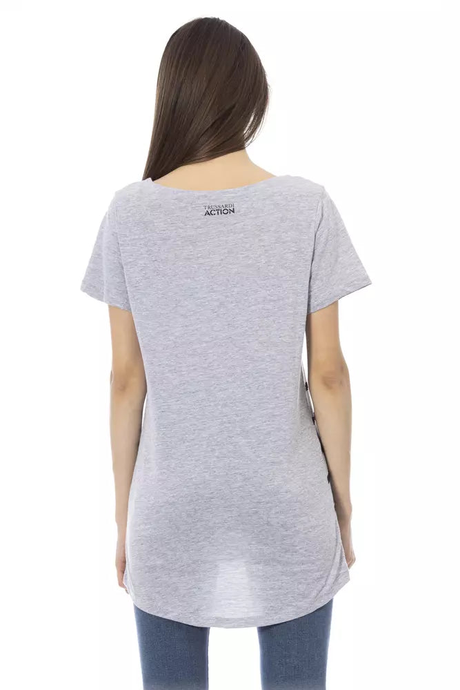 T-shirt Trussardi Action en coton gris pour femme