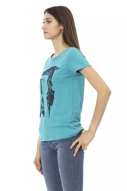 T-shirt Trussardi Action en coton bleu clair pour femme