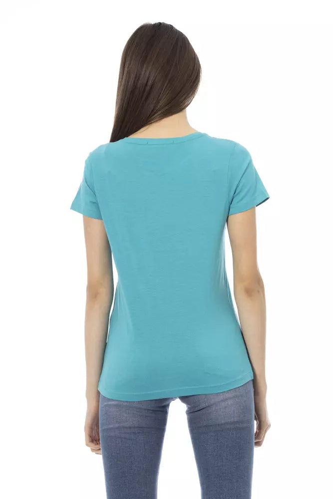 T-shirt Trussardi Action en coton bleu clair pour femme
