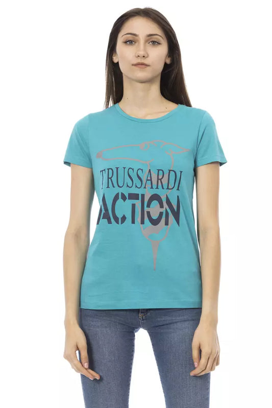 T-shirt Trussardi Action en coton bleu clair pour femme