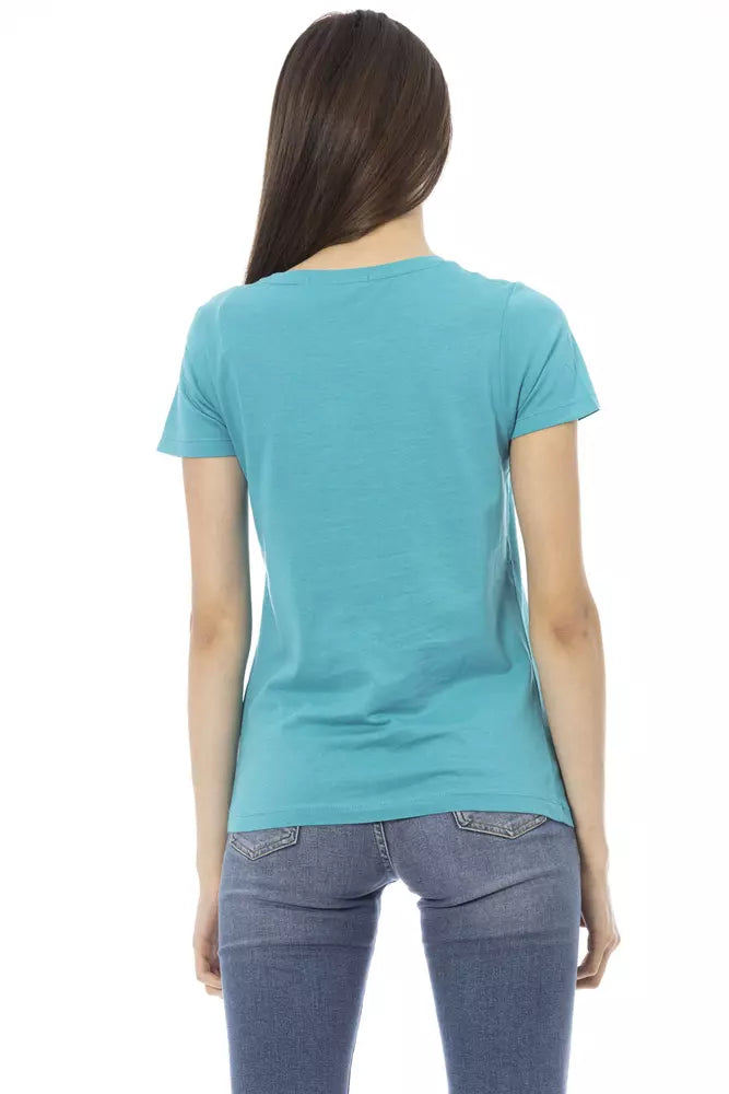 T-shirt Trussardi Action en coton bleu clair pour femme