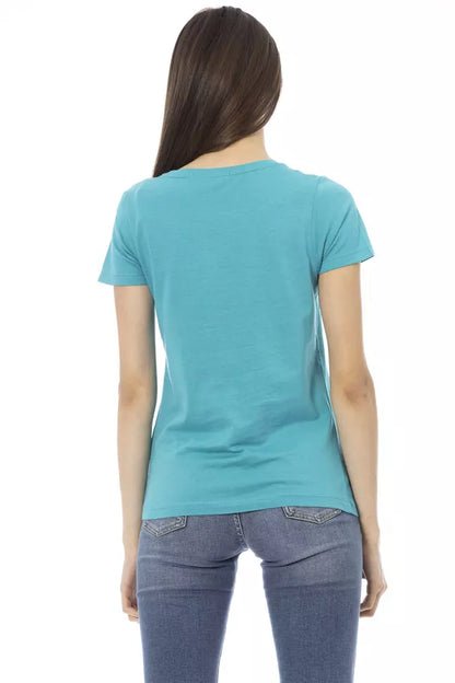 T-shirt Trussardi Action en coton bleu clair pour femme