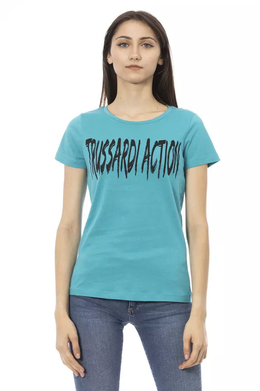 T-shirt Trussardi Action en coton bleu clair pour femme