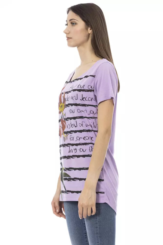 T-shirt Trussardi Action en coton violet pour femme