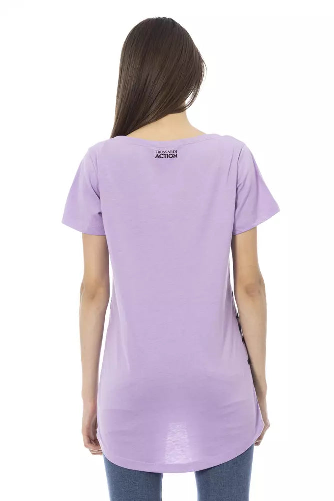 T-shirt Trussardi Action en coton violet pour femme