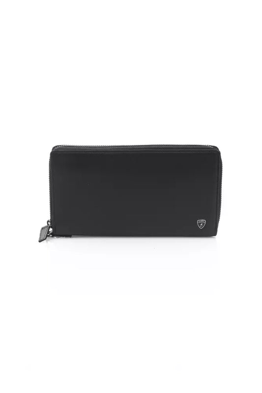 Portefeuille homme en cuir de veau noir Automobili Lamborghini