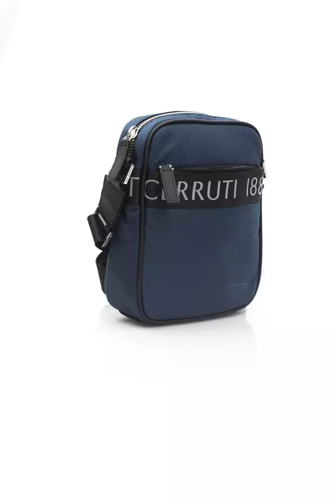 Cerruti 1881 Sac messager en cuir bleu pour homme