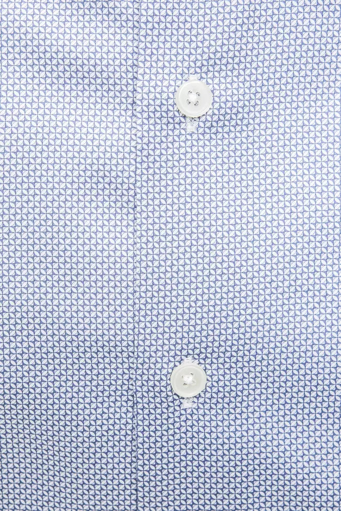 Robert Friedman Light Blue Cotton Men Shirt by Robert Friedman