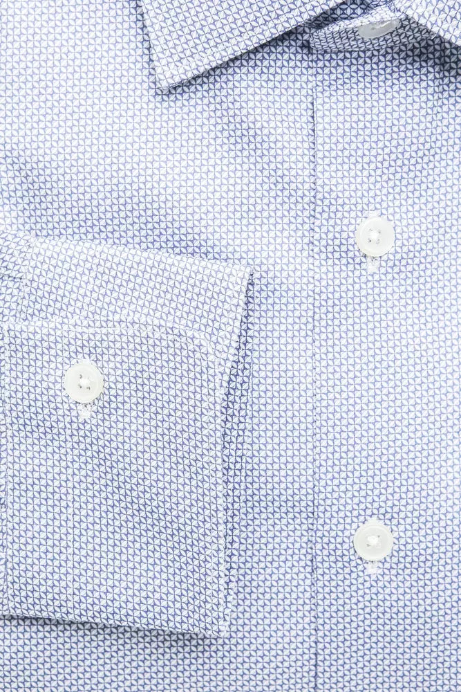 Robert Friedman Light Blue Cotton Men Shirt by Robert Friedman