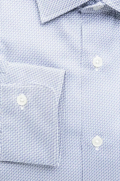 Robert Friedman Light Blue Cotton Men Shirt by Robert Friedman