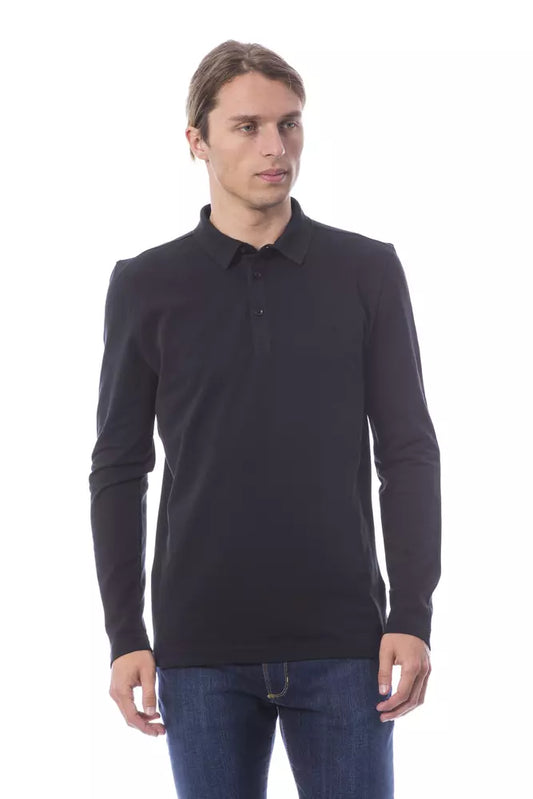 Polo Verri en coton noir à manches longues pour homme