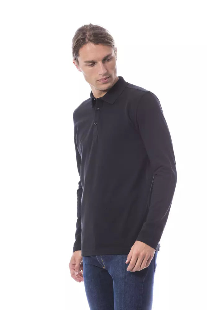 Polo Verri en coton noir à manches longues pour homme