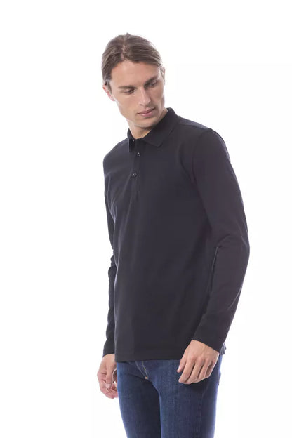 Polo Verri en coton noir à manches longues pour homme