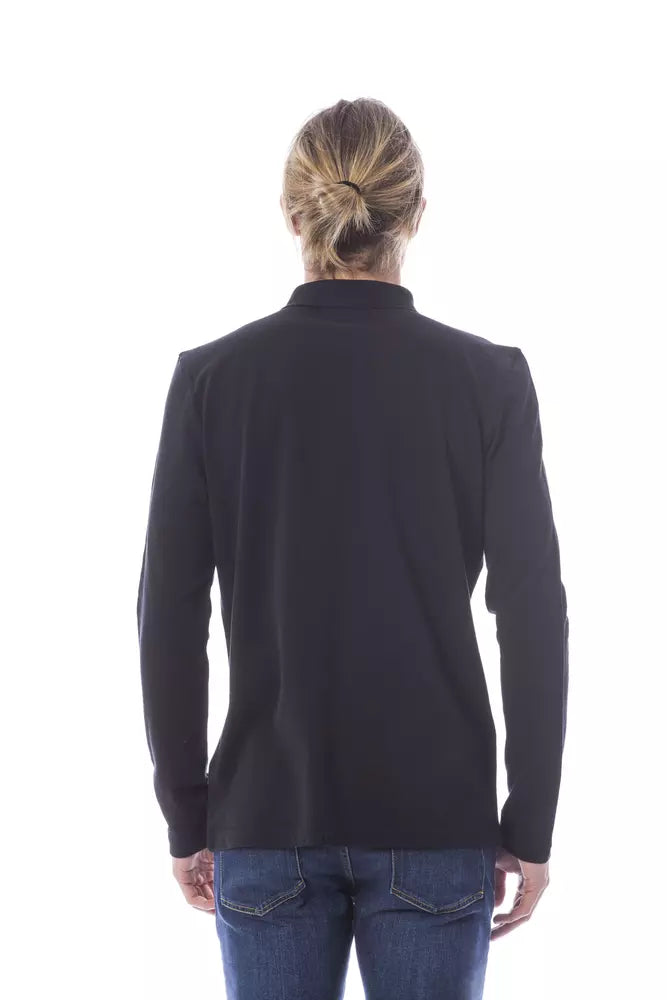 Polo Verri en coton noir à manches longues pour homme