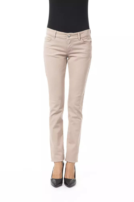 BYBLOS Beige Cotton Women Pants by BYBLOS