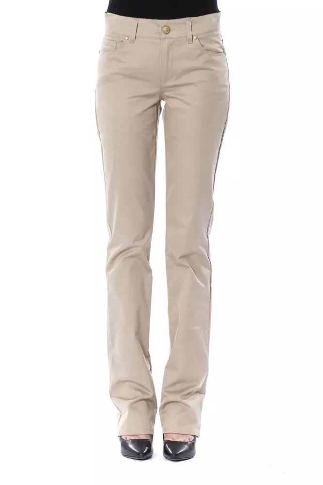 BYBLOS Beige Cotton Women Pant by BYBLOS