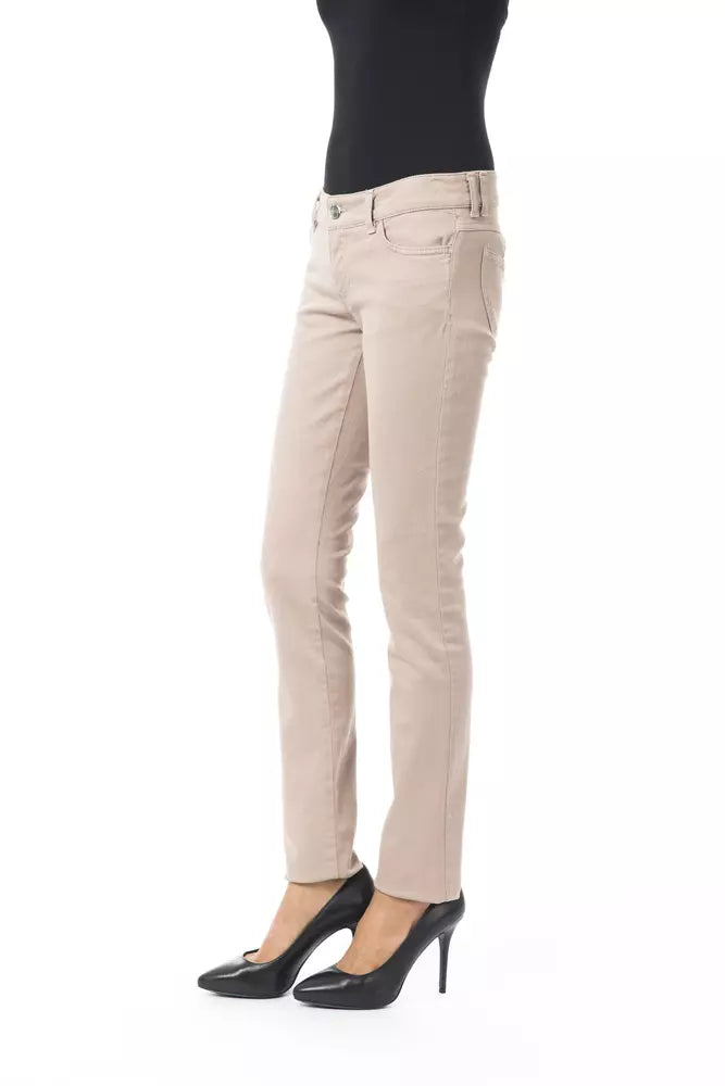 BYBLOS Beige Cotton Women Pants by BYBLOS