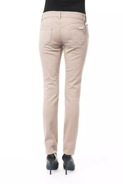BYBLOS Beige Cotton Women Pants by BYBLOS