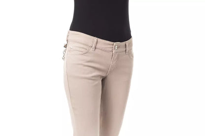 BYBLOS Beige Cotton Women Pants by BYBLOS
