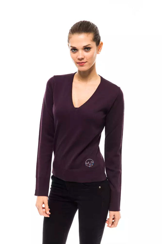 Pull femme en laine violet Montana Blu
