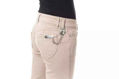 BYBLOS Beige Cotton Women Pants by BYBLOS