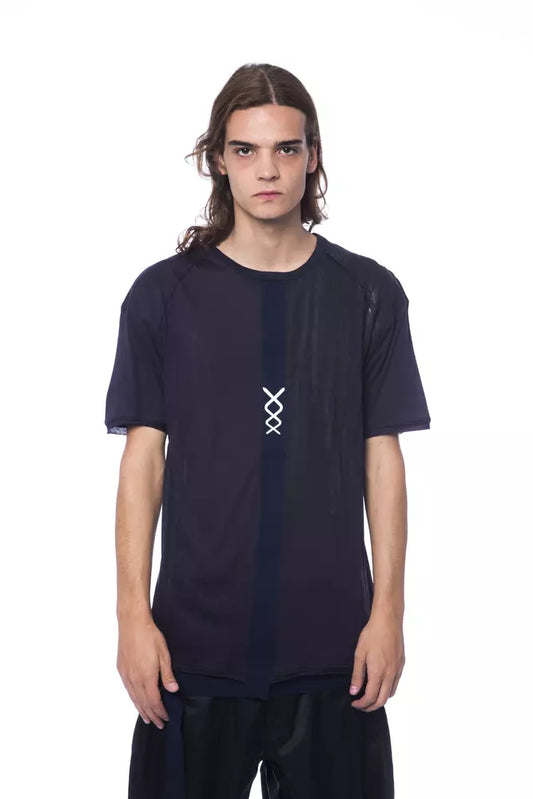 T-shirt homme en coton bleu Nicolo Tonetto