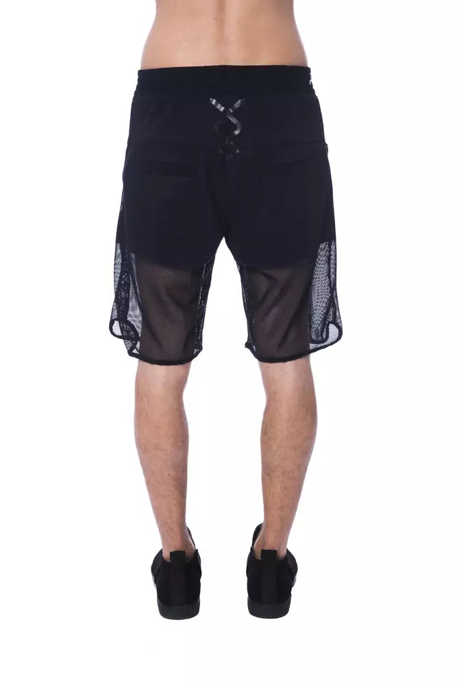 Short homme en polyester noir Nicolo Tonetto