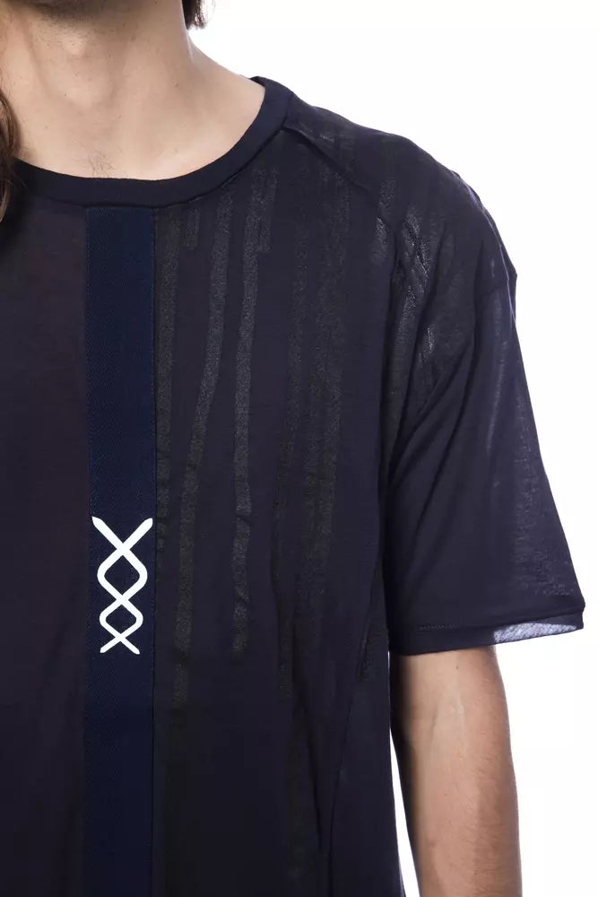 T-shirt homme en coton bleu Nicolo Tonetto